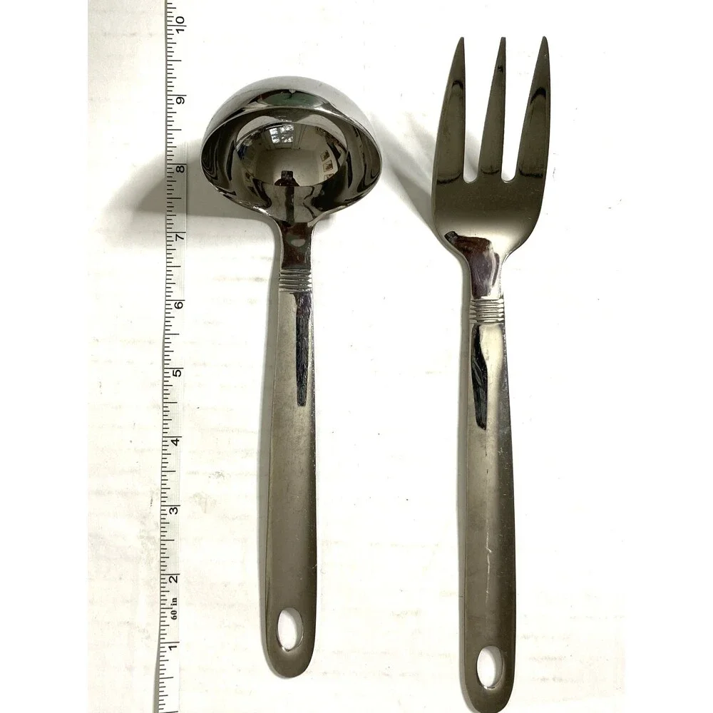 Oneida Stainless Steel Ladle & Serving Fork Set Classic Kitchen Utensils